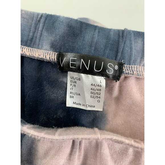 VENUS Strapless Maxi Dress Pink Blue Tie Dye Drawstring Waist Jersey Women Large - Picture 7 of 12